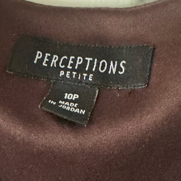 Perceptions Petite Mint Green and Brown Flower Print Dress Size 10P - Picture 6 of 12